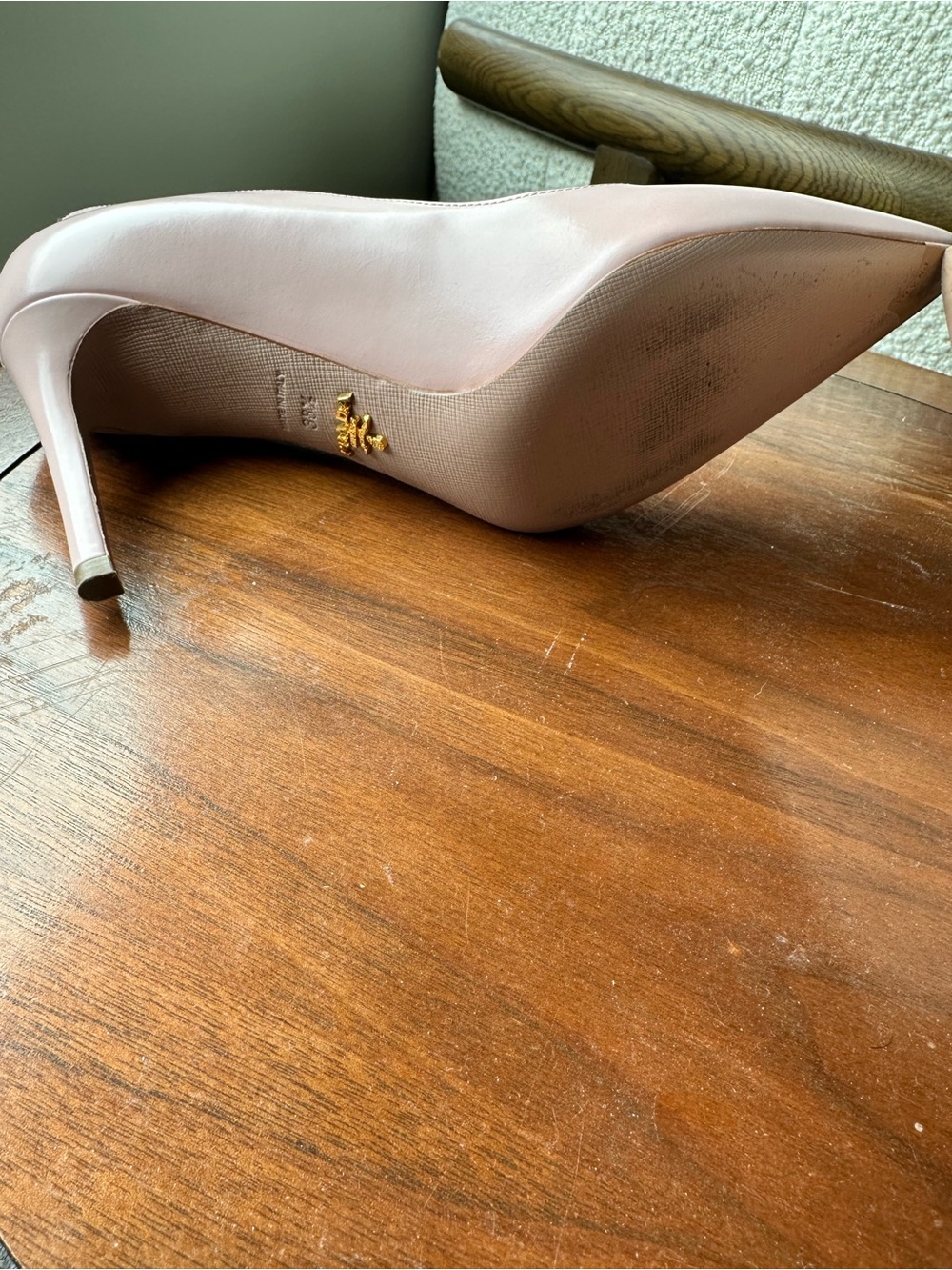 Prada Pumps - pink, almost matte leather. Classic 38.5 - Picture 5 of 6